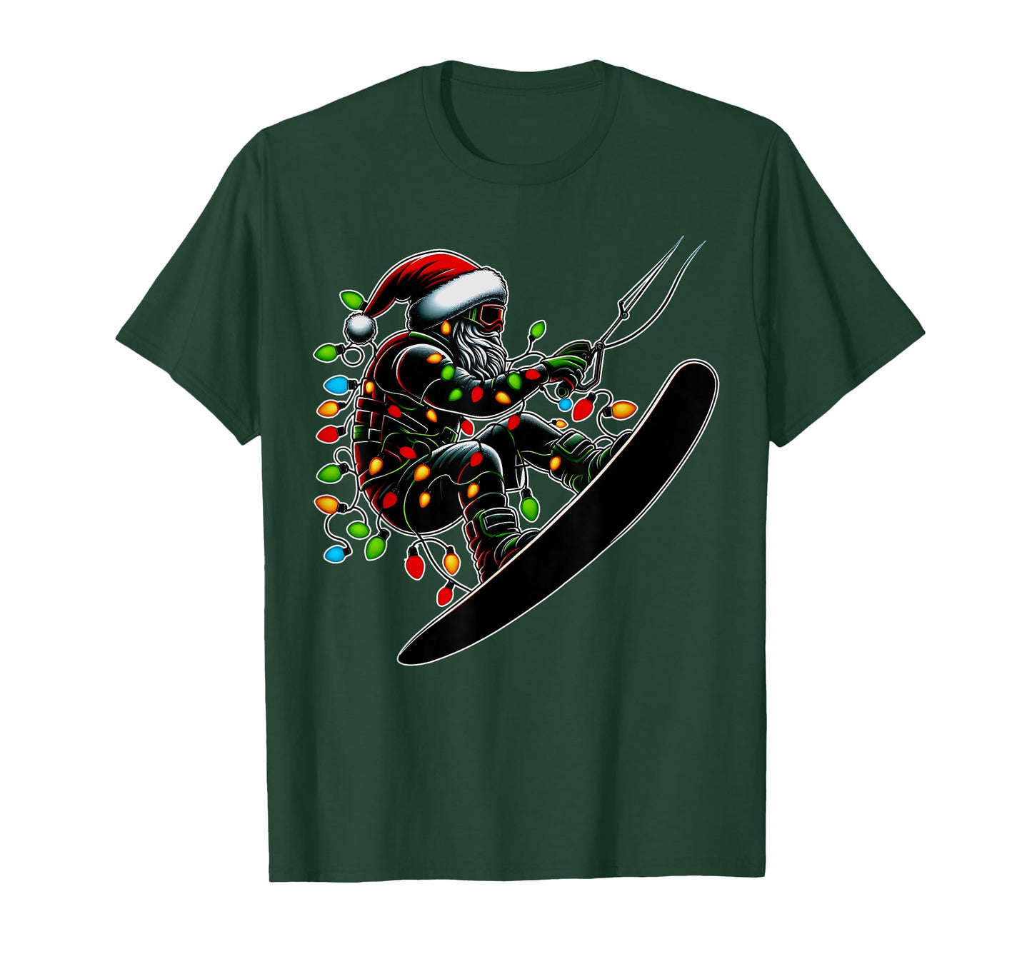 Wakeboarding Santa Claus Wakeboarder Christmas Hat Xmas T-Shirt