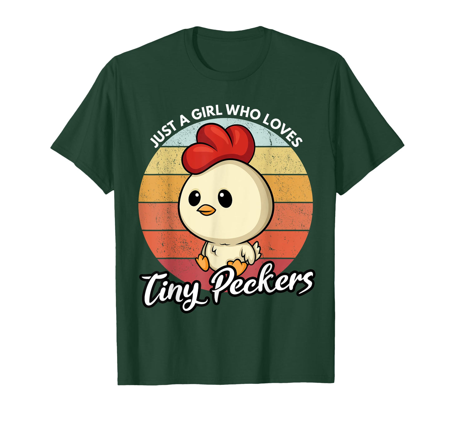 Just A Girl Who Loves Tiny Peckers Funny Chicken Pun T-Shirt