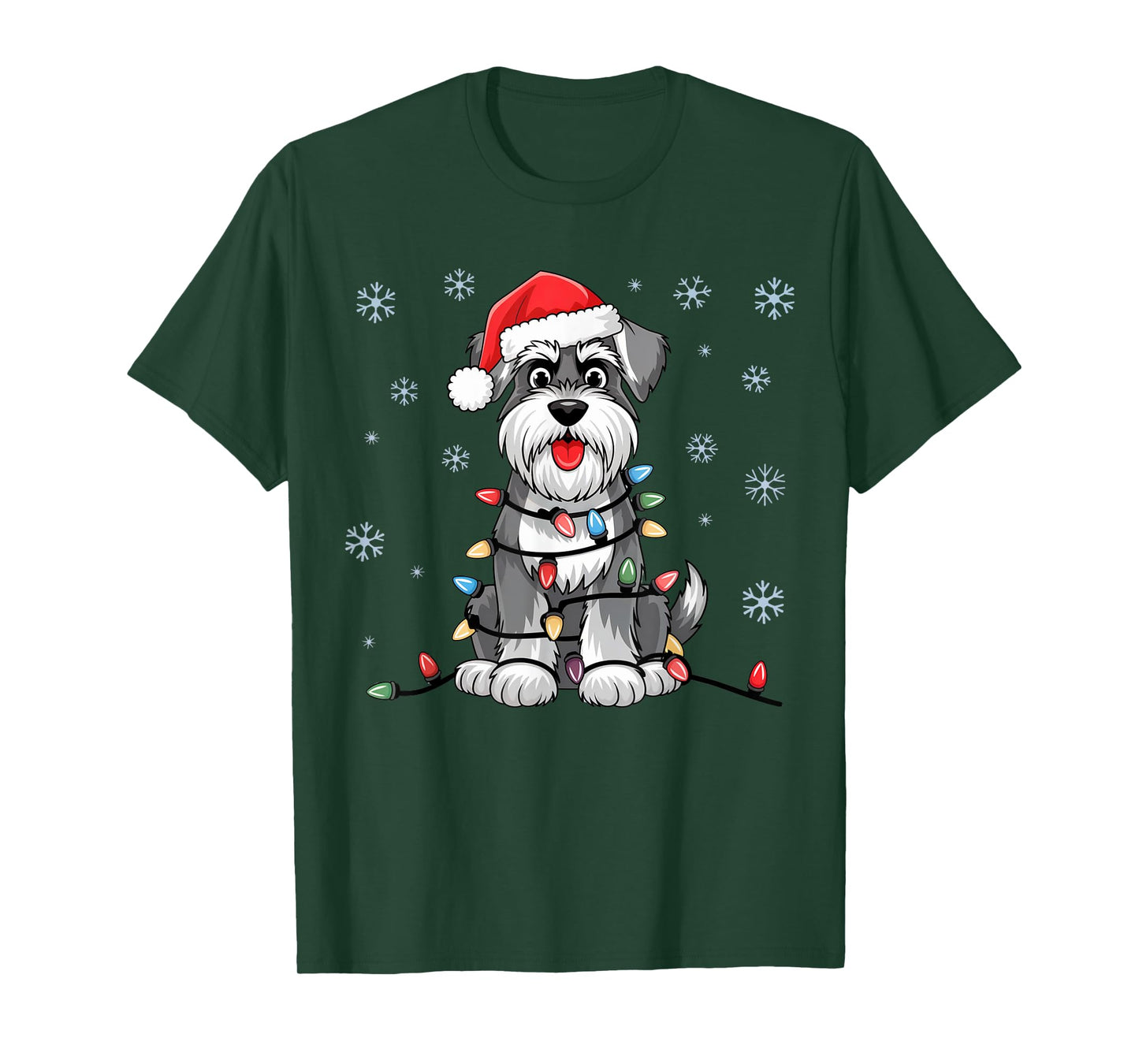 Standard Schnauzer Christmas Lights Xmas Dogs Gifts for Men T-Shirt