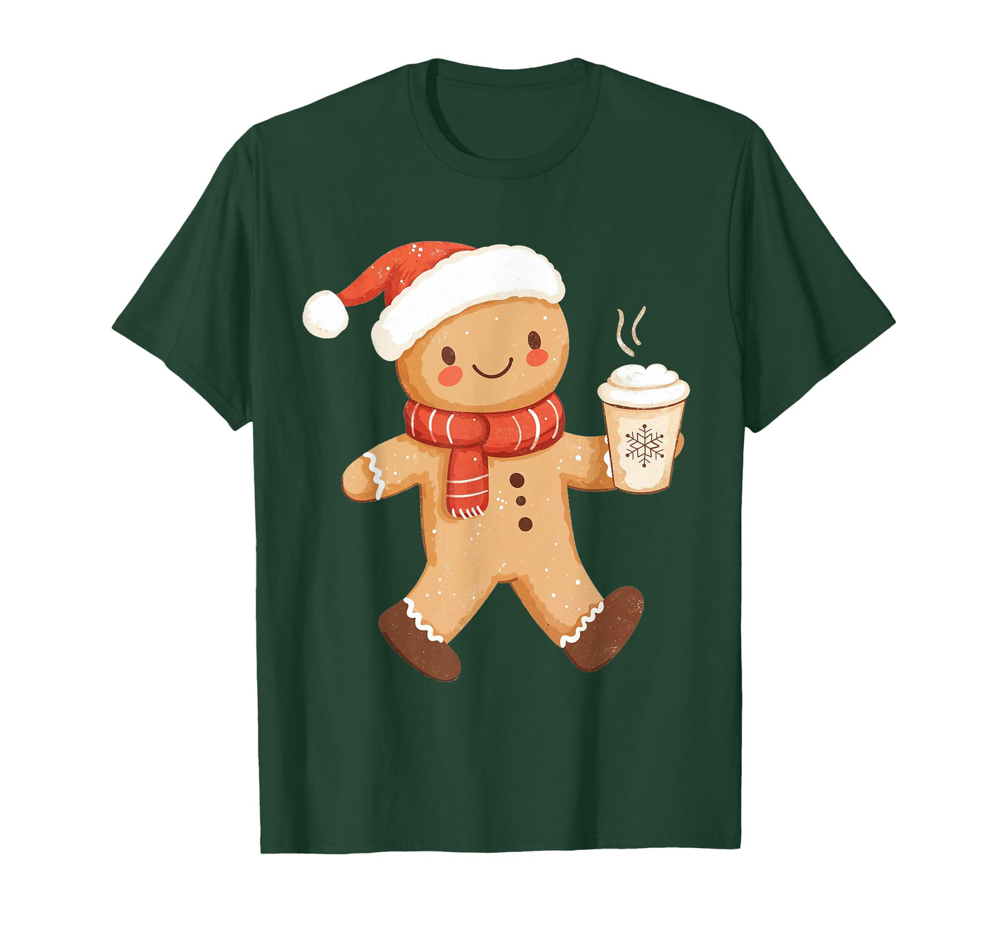 Gingerbread Coffee Lover Xmas Cookie Baking Women Christmas T-Shirt