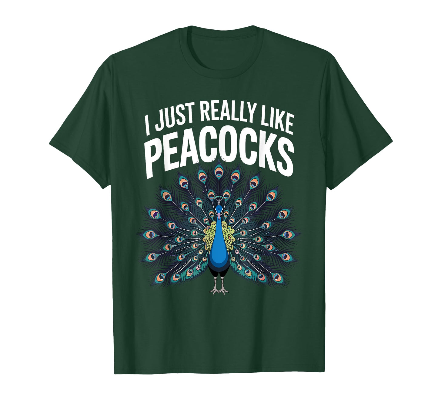 Funny Peacock Art For Men Women Adult Feather Peacock Lover T-Shirt