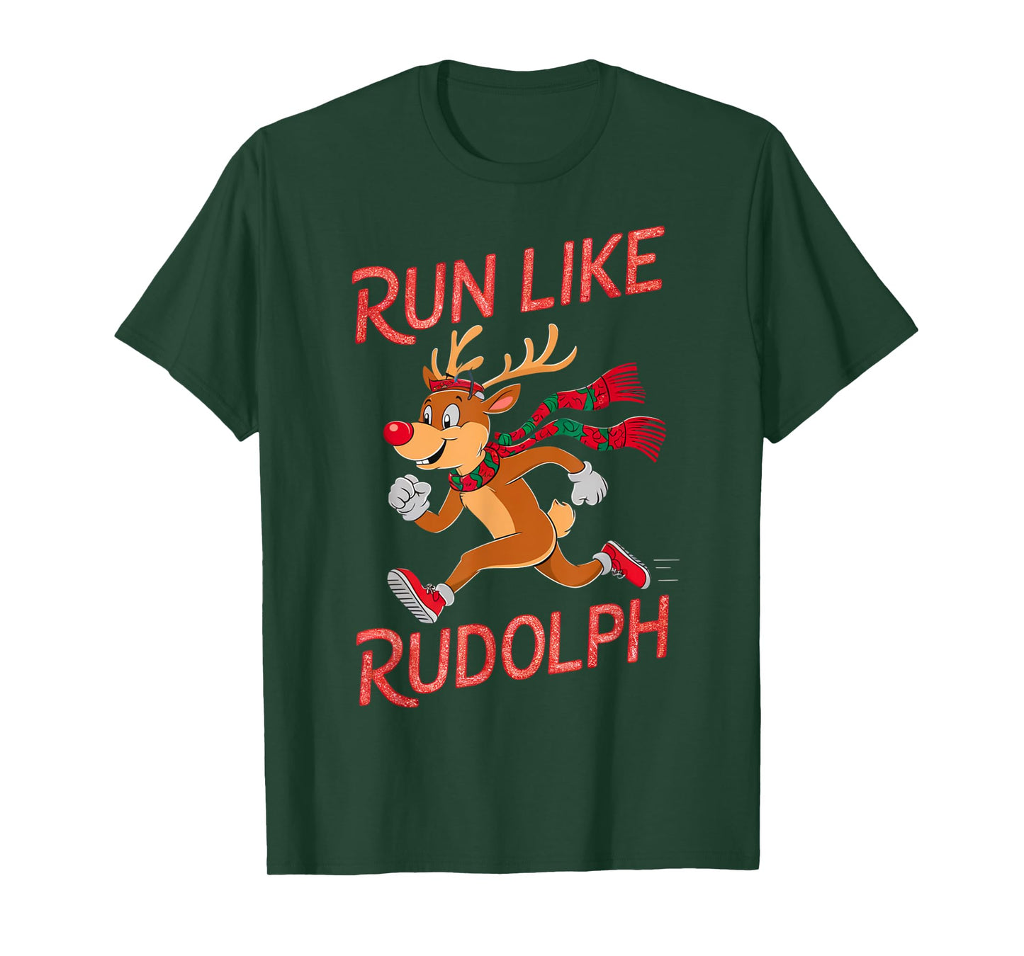 Reindeer Rudolph Christmas Running Runner Costume Marathon T-Shirt