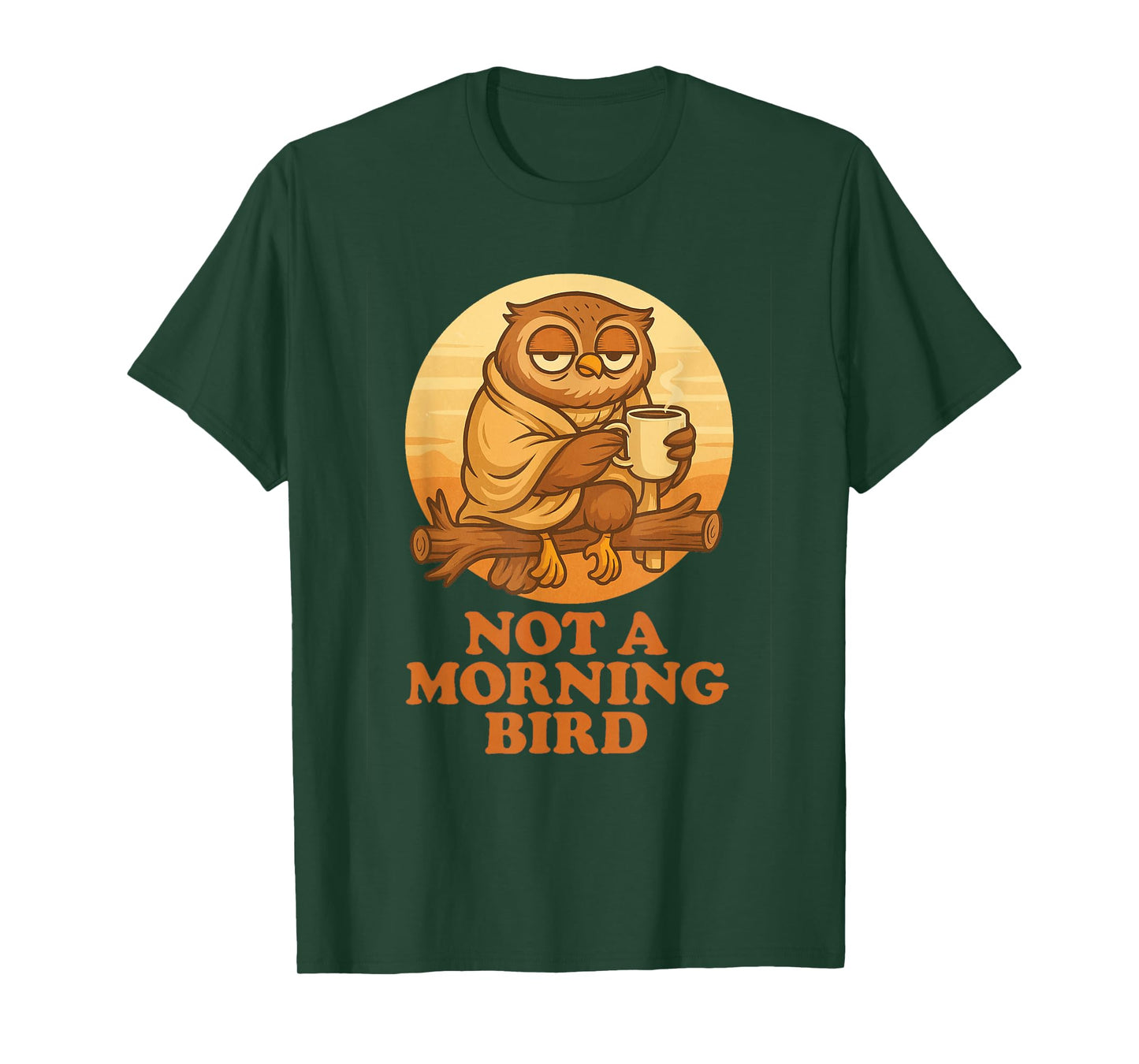 Not a Morning Bird β Funny Sleepy Owl Cartoon Design T-Shirt