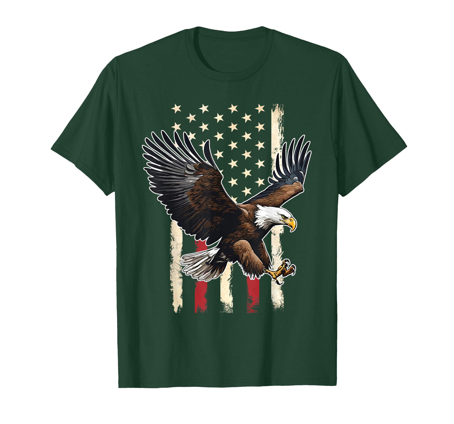 Vintage Bald Eagle American flag 4th Of July Boys Patriotic T-Shirt