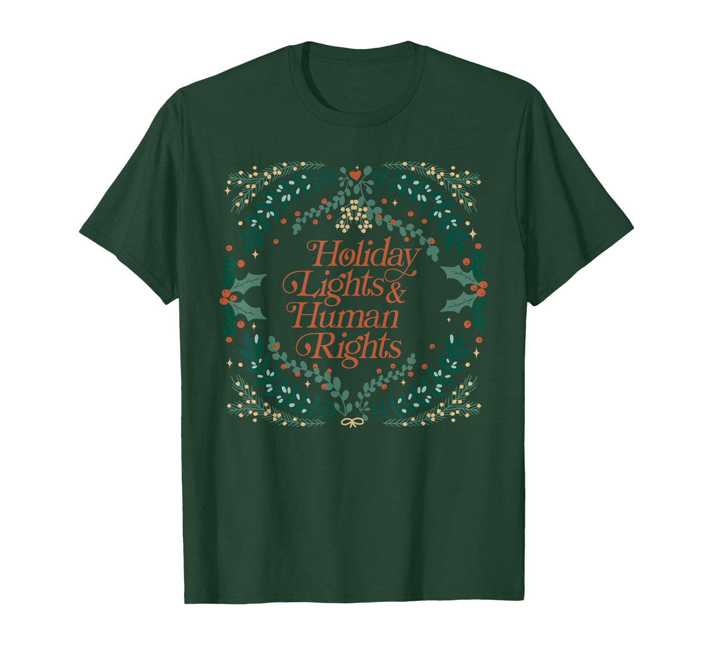 Retro Holiday Lights and Equal Rights Feminists Christmas T-Shirt