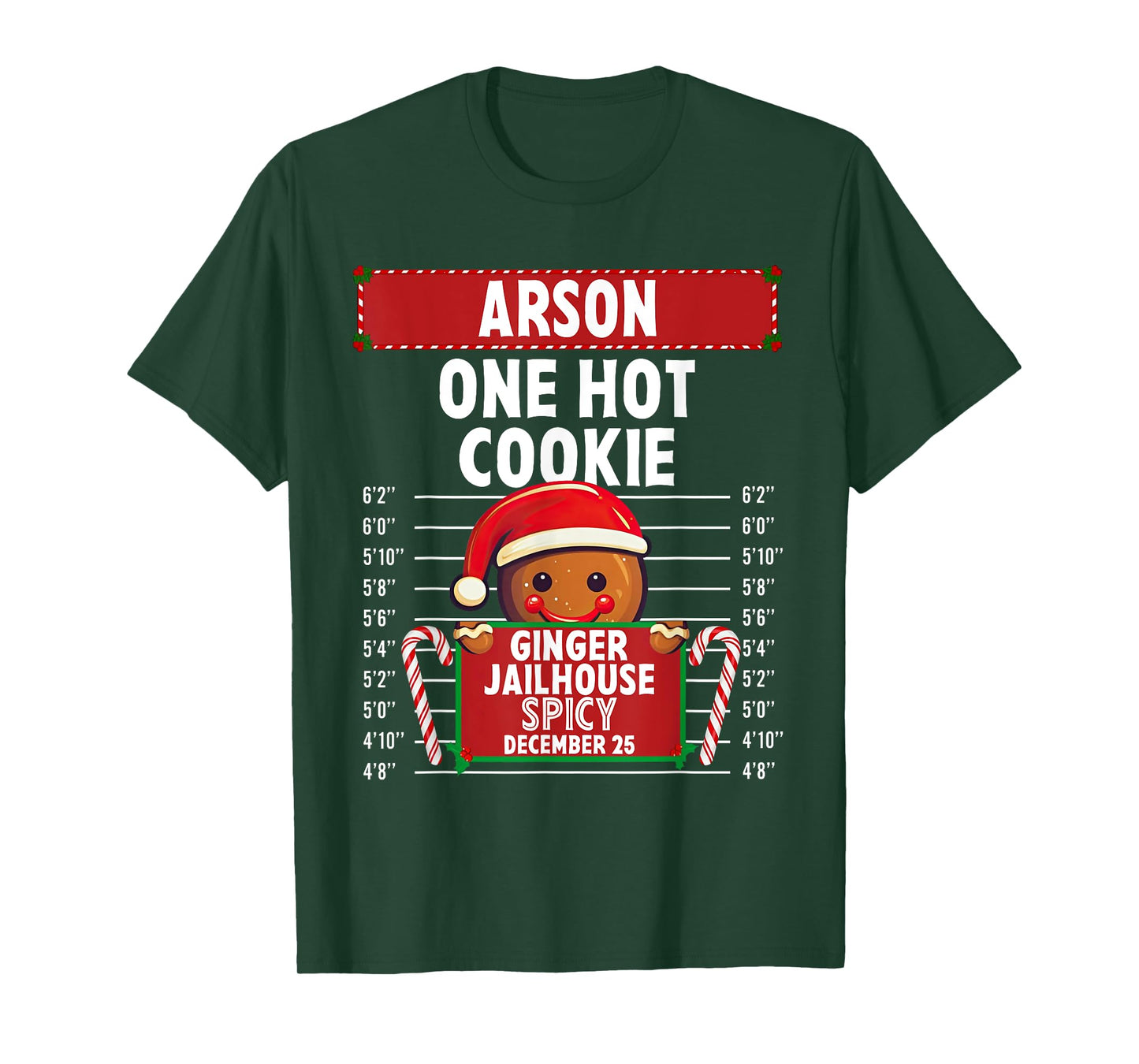 Arson Ginger Jailhouse Christmas Gingerbread Holiday Pajamas T-Shirt