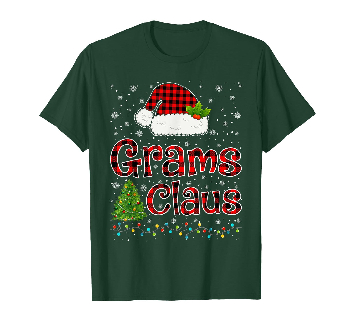 Funny Grams Claus Christmas Lights Xmas Pajama Family Tees T-Shirt
