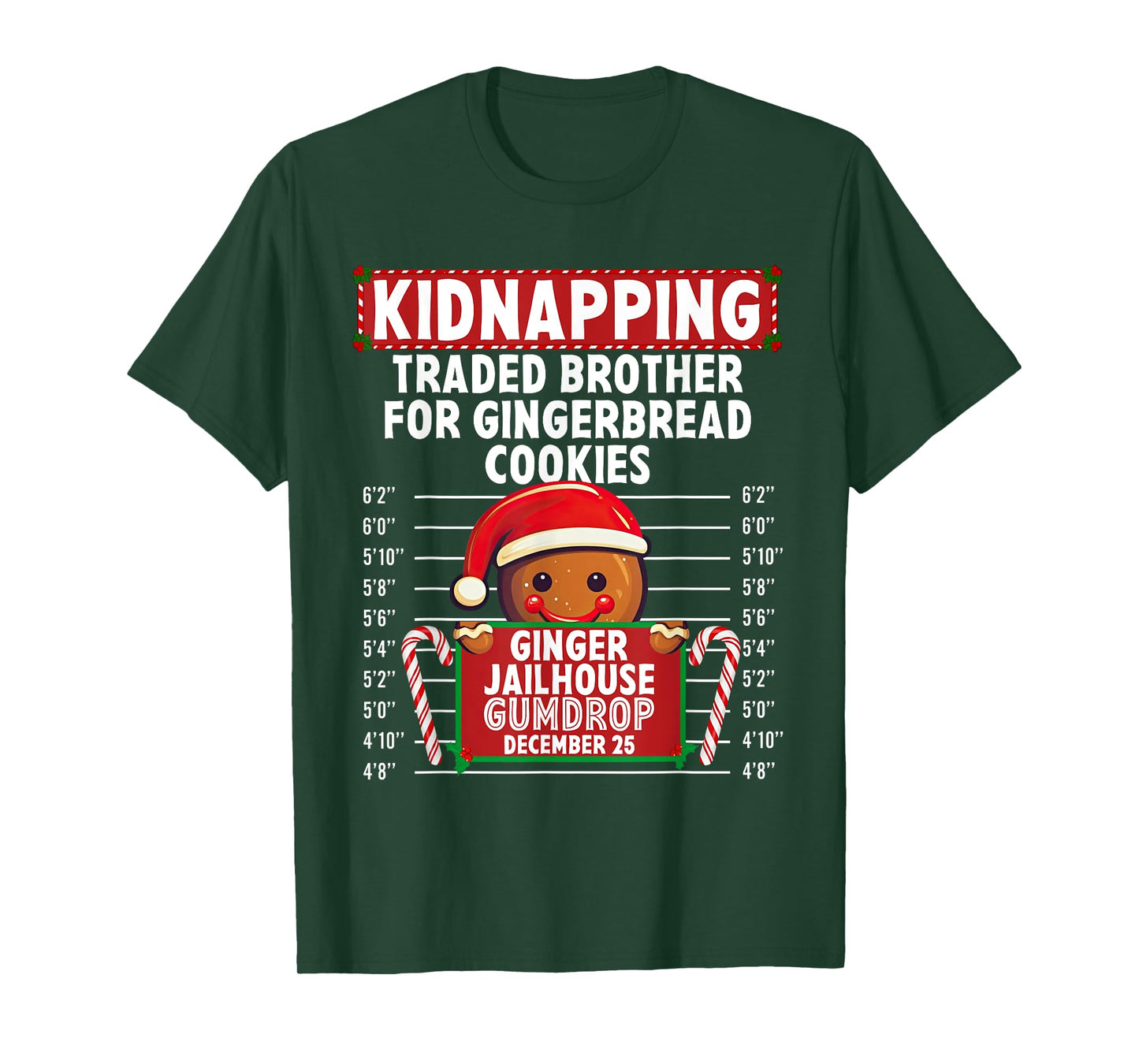 Kidnapping Ginger Jailhouse Christmas Gingerbread Holiday T-Shirt