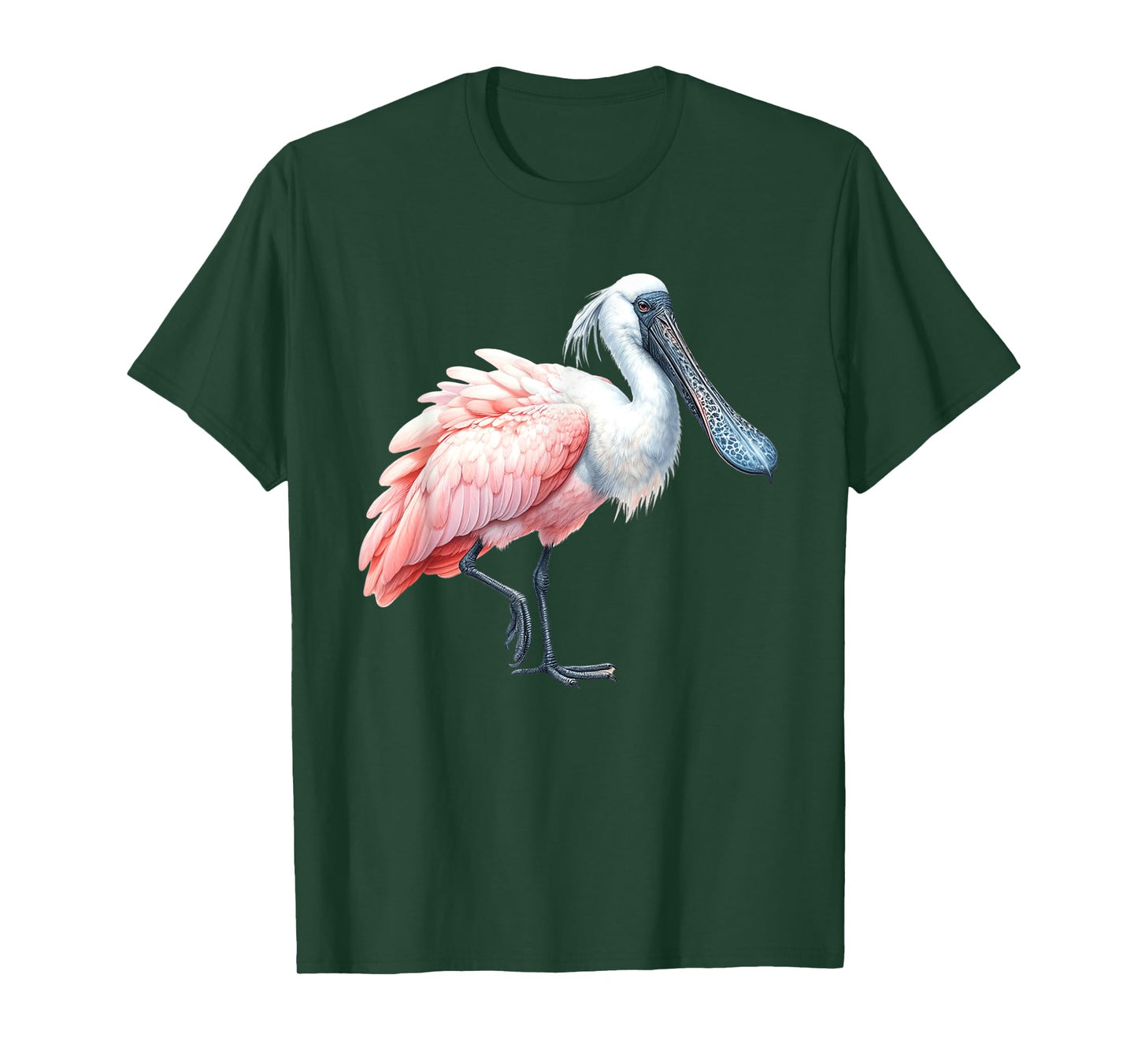 Urban Empyre Unisex Kids Roseate Spoonbill Bird T-Shirt, Black, Small, Short Sleeve, Polyester 100%