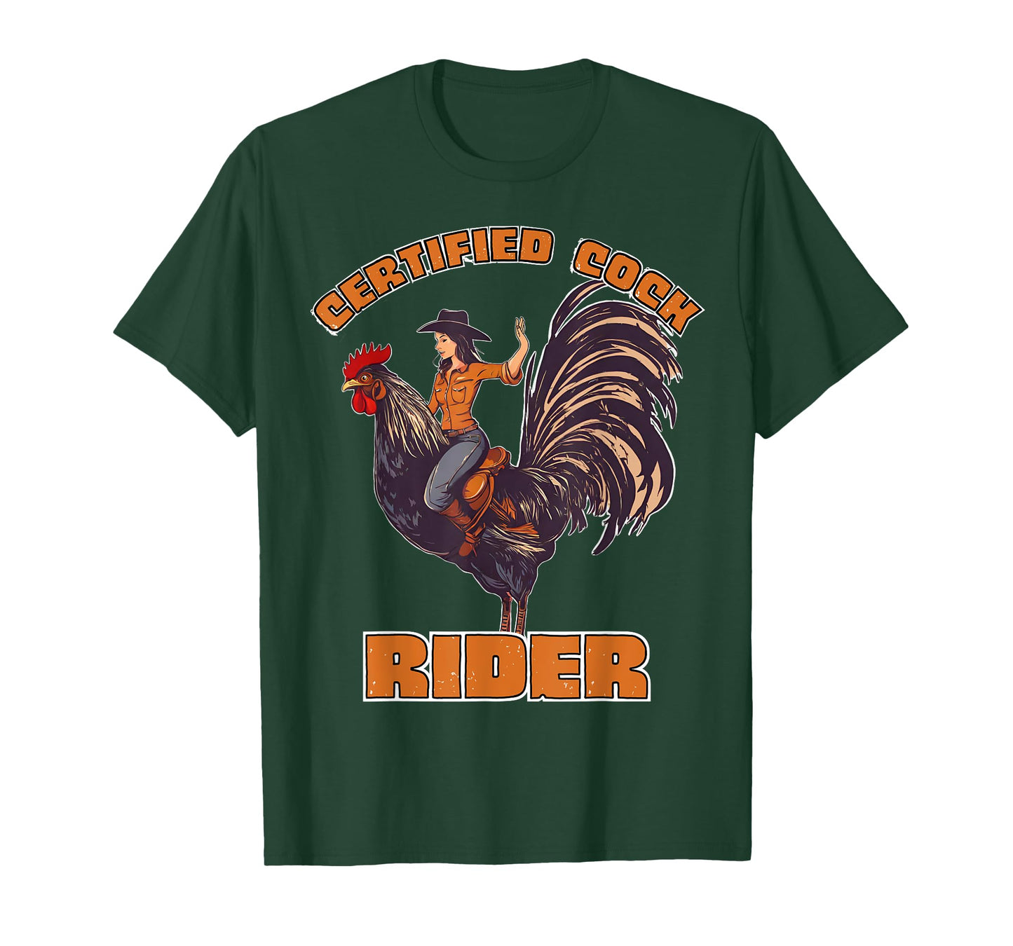 Certified Cock Rider Funny Cowgirl Rooster Adult Humor T-Shirt
