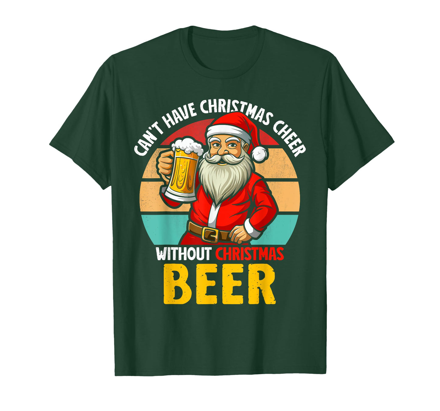 Santa Claus Christmas Beer Drinking Funny 2024 Xmas Party T-Shirt