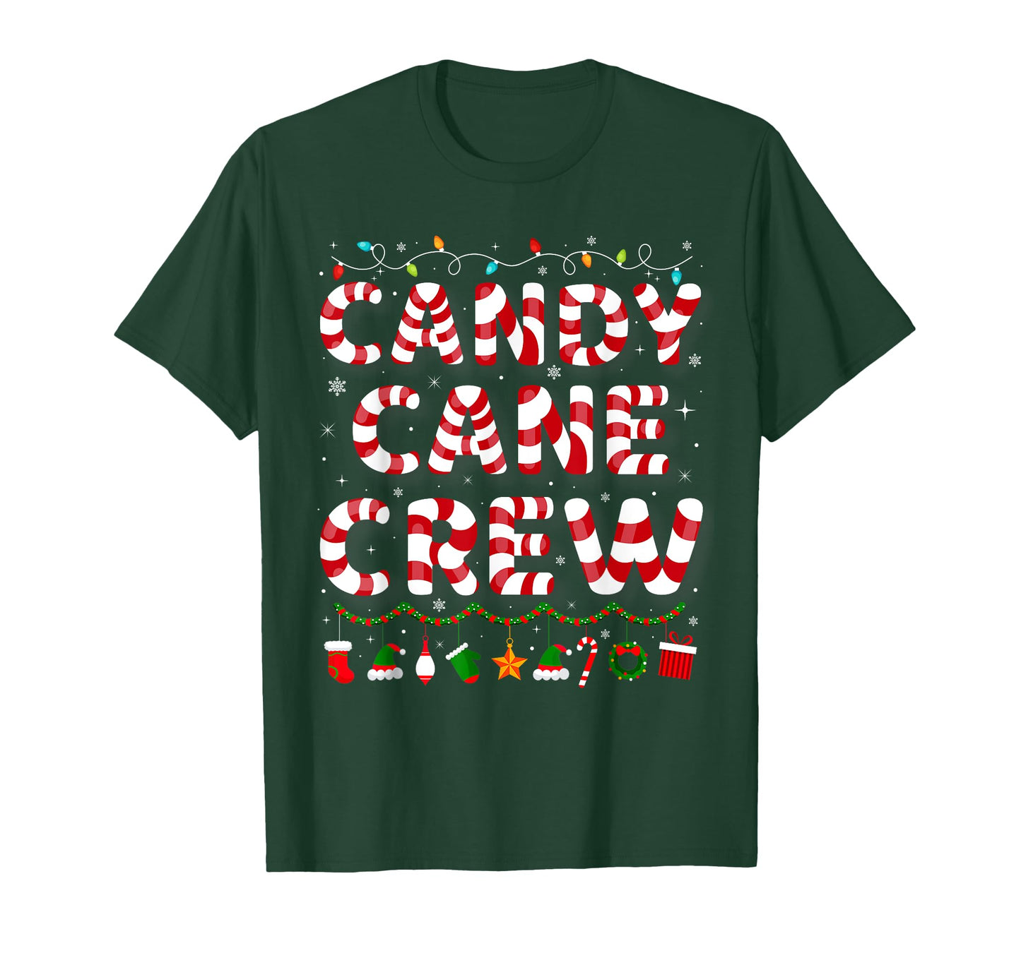 Candy Cane Crew Funny Christmas Candy Cane Lover Xmas Pajama T-Shirt
