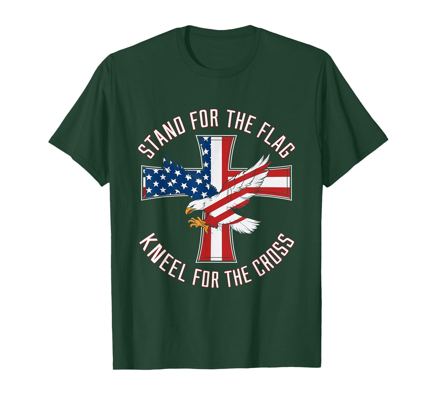 Stand For The Flag Kneel For The Cross Patriot Eagle T-Shirt
