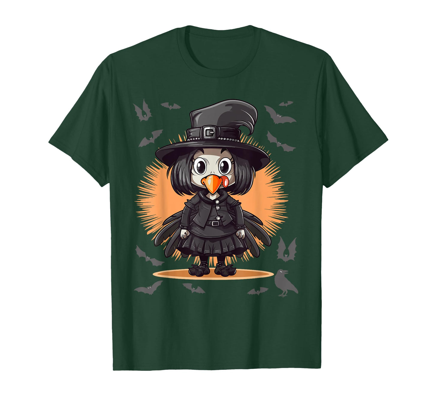 Goth Girl Turkey Outfit - Gothic Turkey Goth Thanksgiving T-Shirt