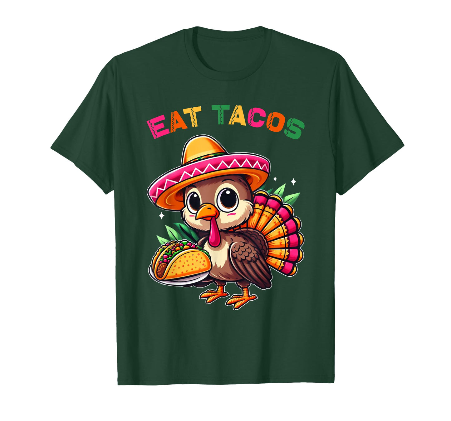 Funny Mexican Cute Turkey Eats Tacos Thanksgiving Kids Boys T-Shirt