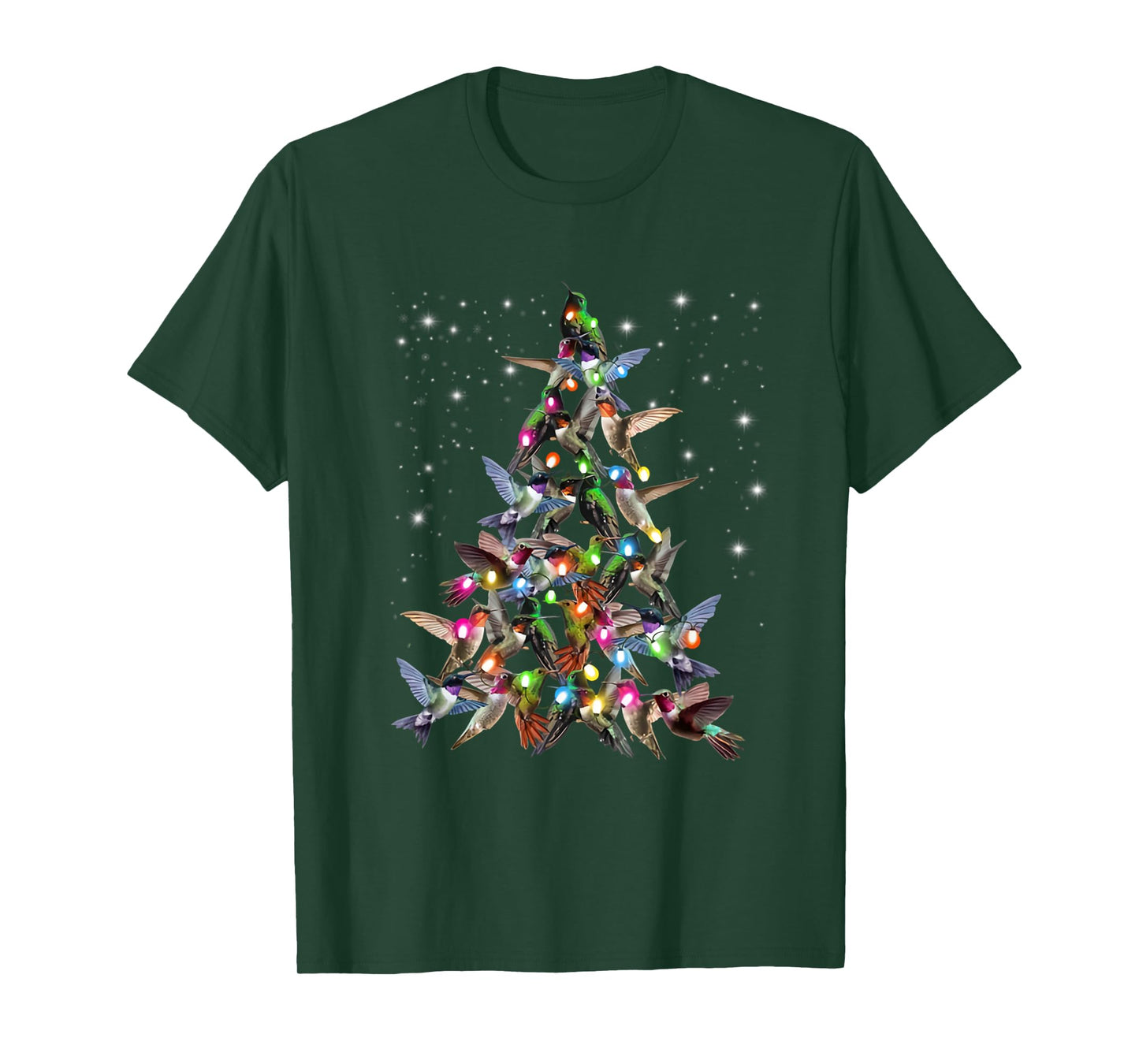 Hummingbird Christmas Tree- Funny Birds Xmas Decorations T-Shirt