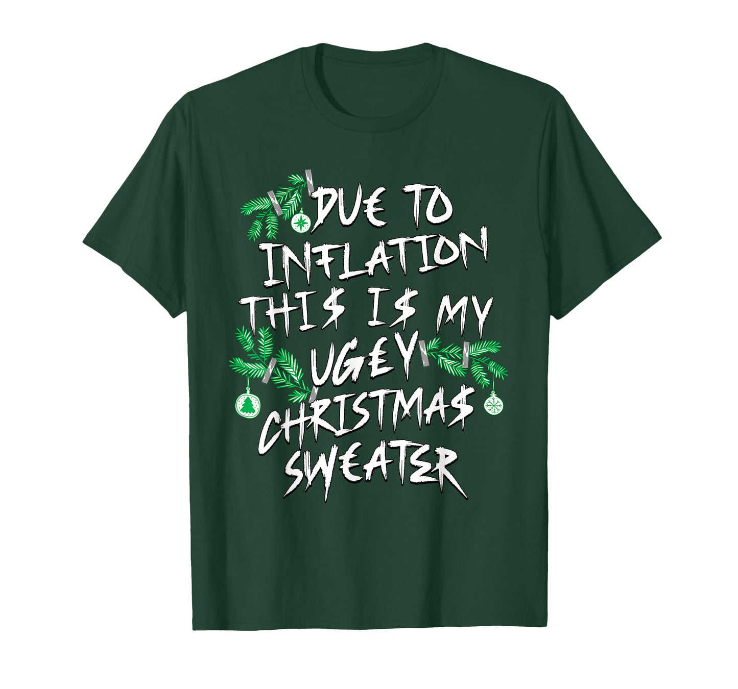 Funny Due To Inflation Ugly Christmas Sweaters for Men Women T-Shirt