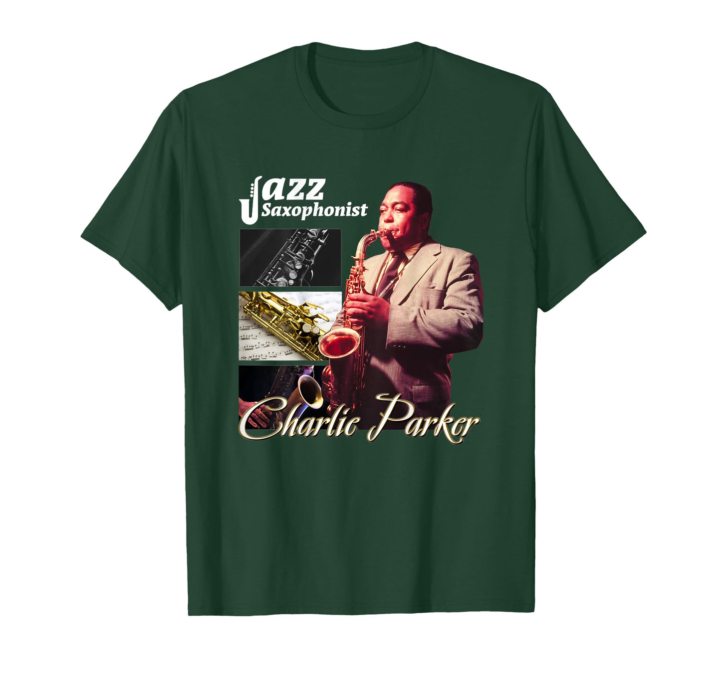 Charlie Parker_002_Back Printed T-Shirt