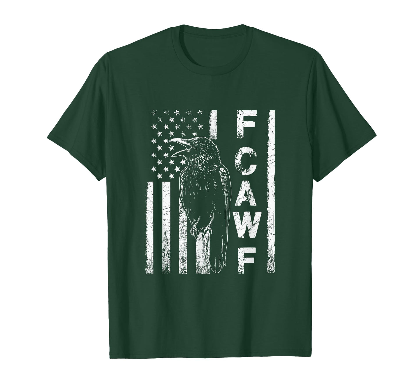 Funny F CAW F Crow with USA flag T-Shirt