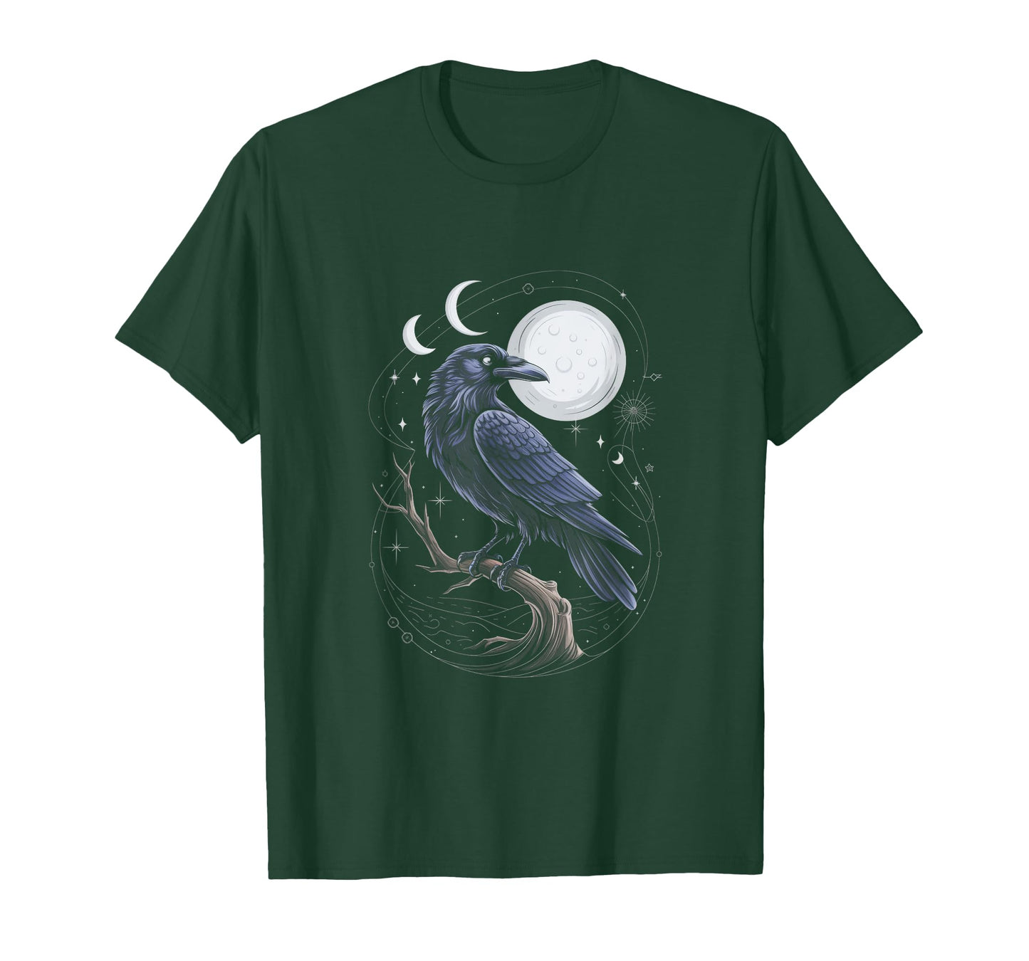 Raven Crow Dark Bird Witchcraft Omens Midnight T-Shirt