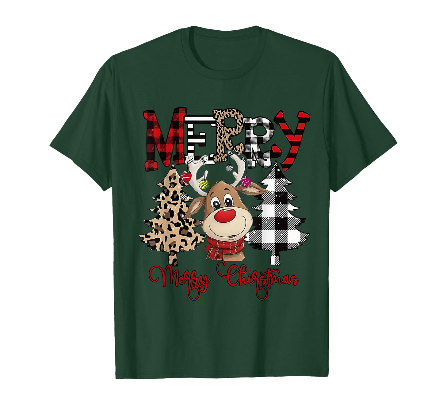 Funny Christmas t-shirt Cartoon Cute Reindeer t-shirt T-Shirt