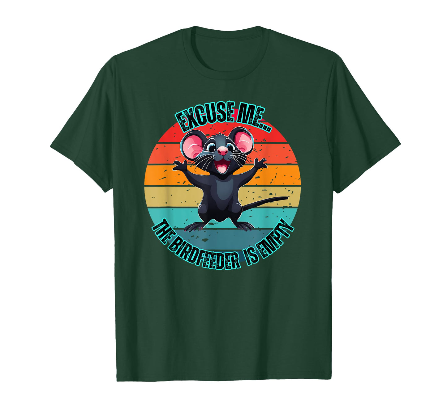 Funny Adorable Bird Feeder Empty Mouse Rat Wildlife Sunset T-Shirt