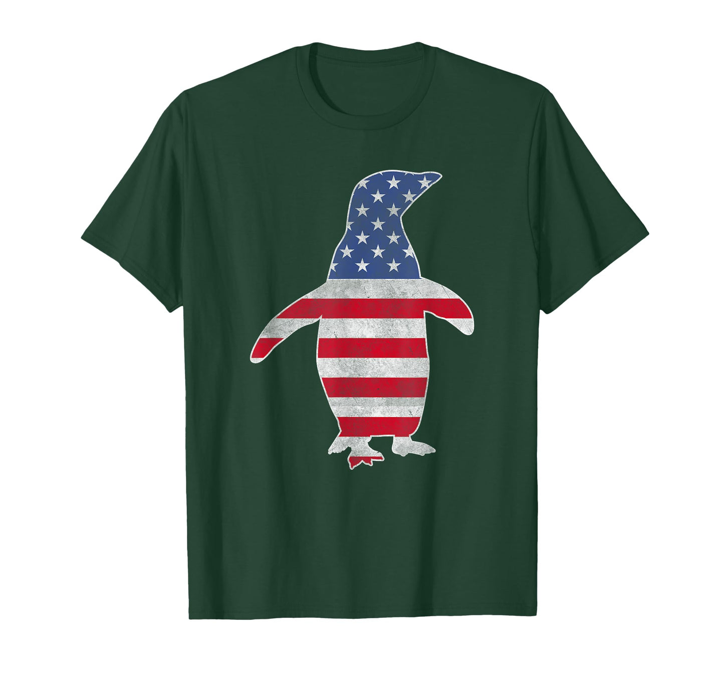 USA Flag Patriotic Penguin Bird 4th Of July Birdwatching T-Shirt for Women Men