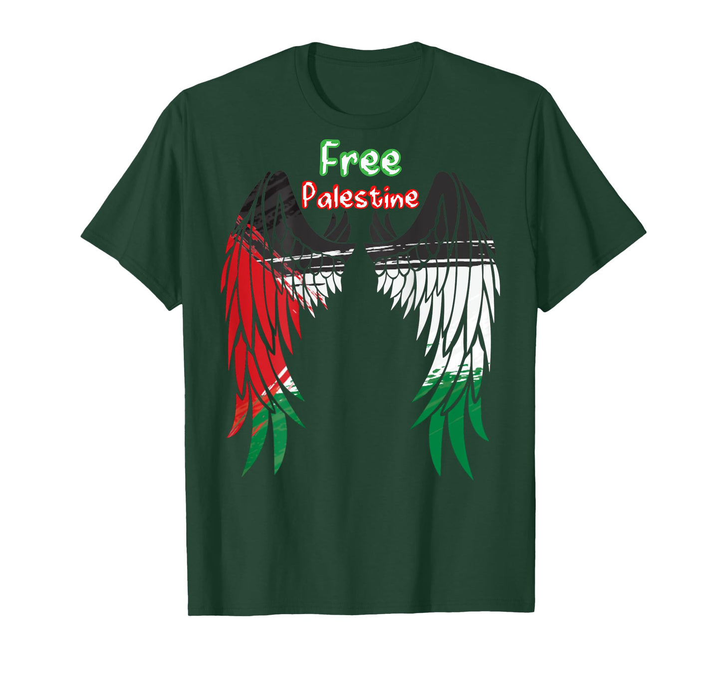 Palestine Flag Dad On Back Side Palestinian Angel Kids Wings T-Shirt