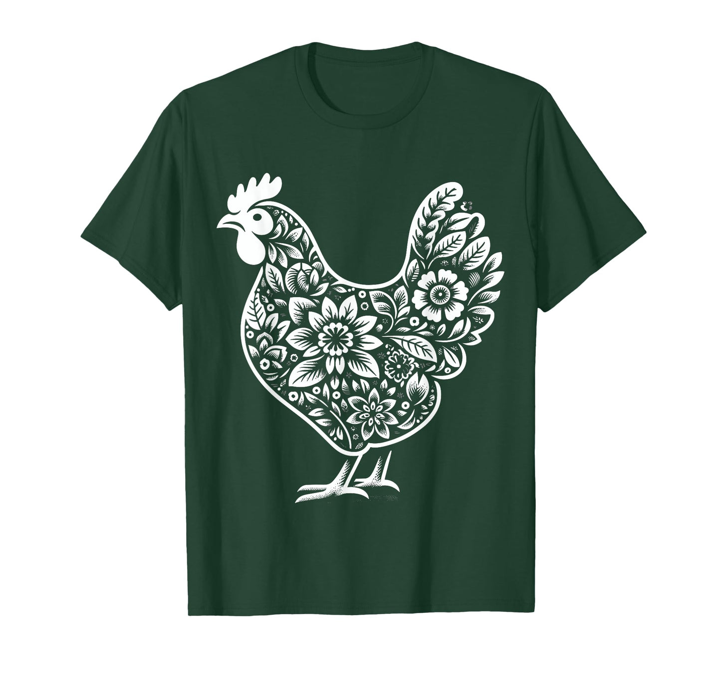 Floral Chicken Farmer Chicken Girl Flower T-Shirt