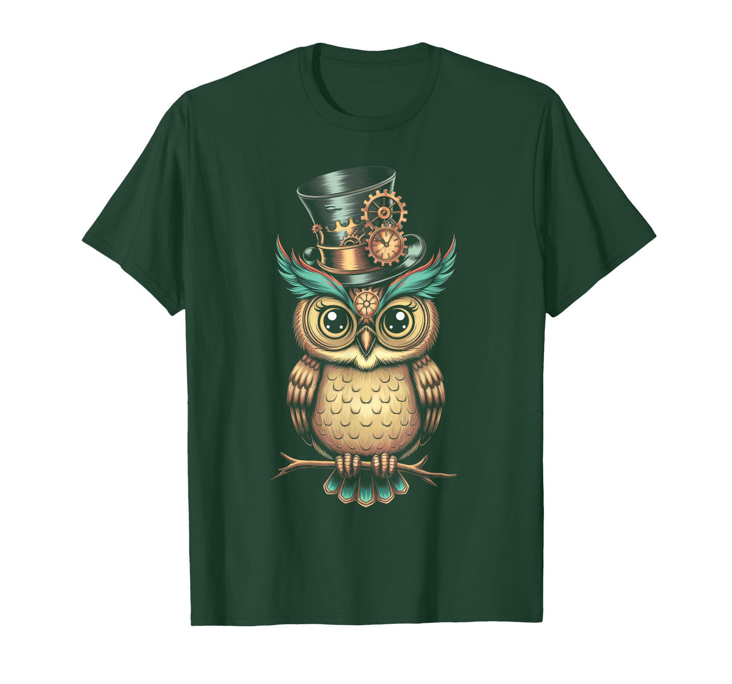 Steampunk Bird Owl Retro T-Shirt