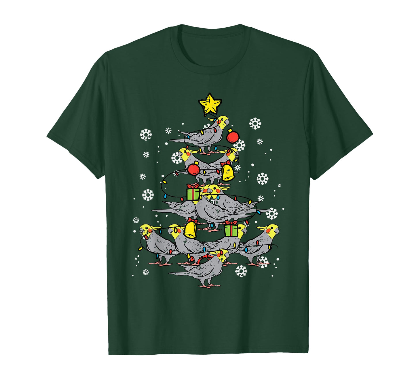 Cockatiel Christmas Tree Bird Cute Xmas Animal Men Women T-Shirt