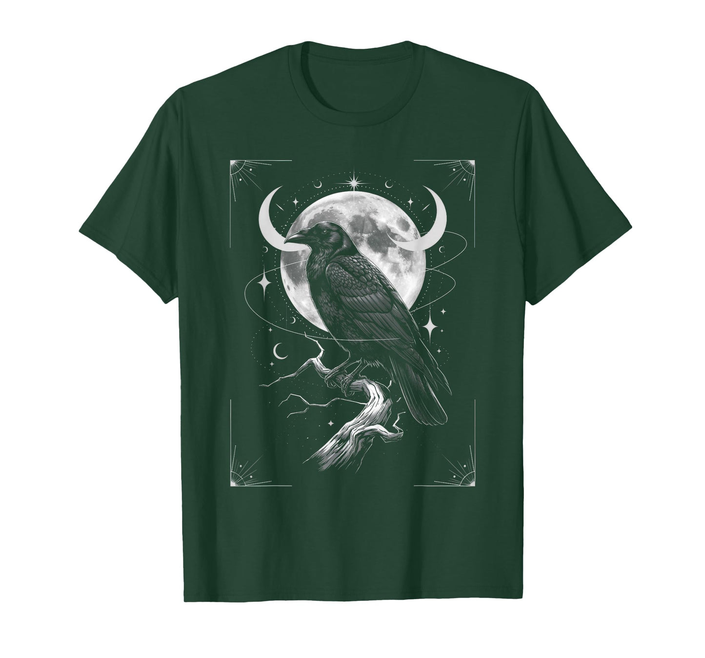 Raven Crow Dark Bird Witchcraft Omens Midnight T-Shirt