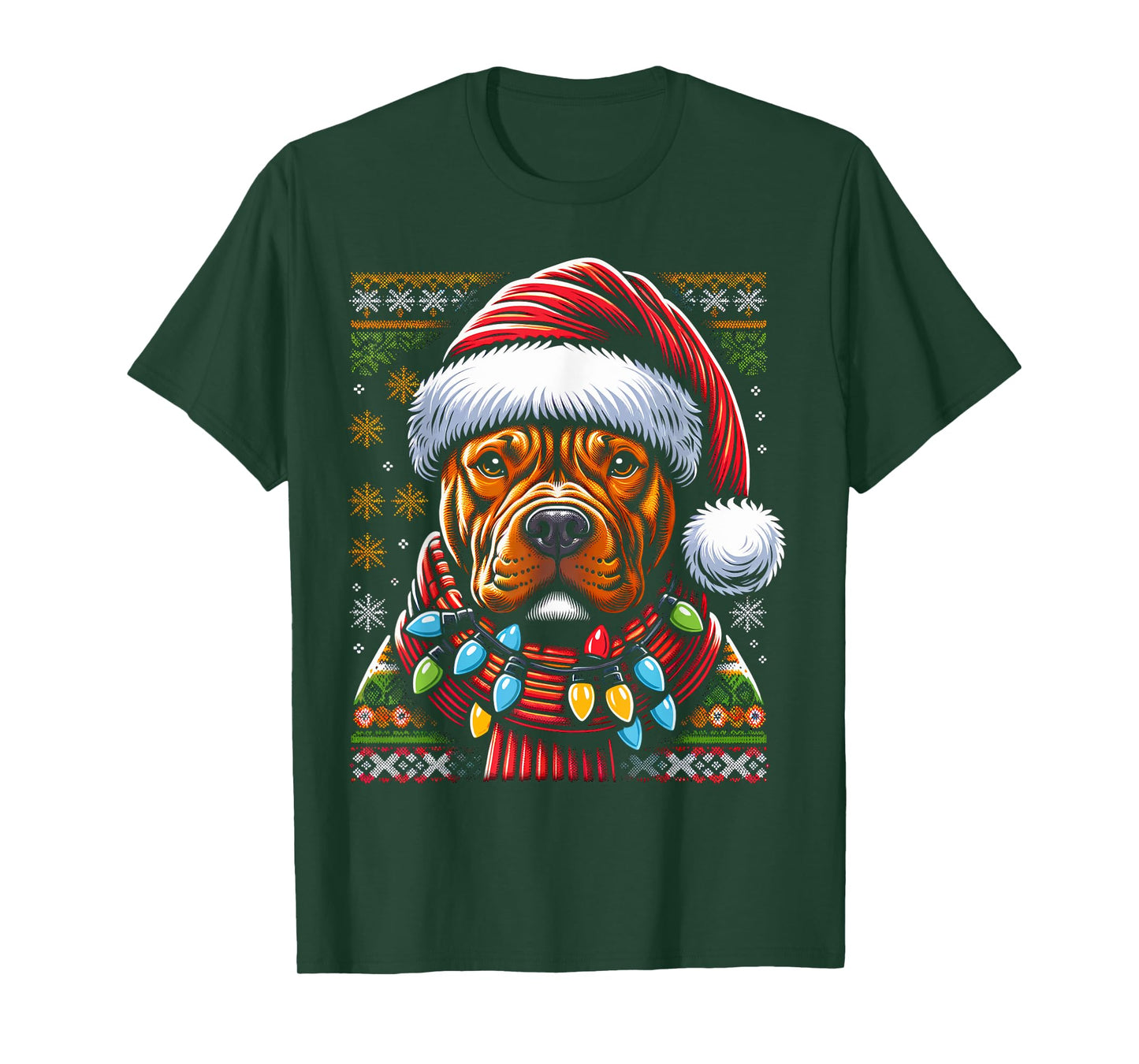 Christmas Pit bull Xmas Pit Bull Mom Dog Lover Santa Womens T-Shirt