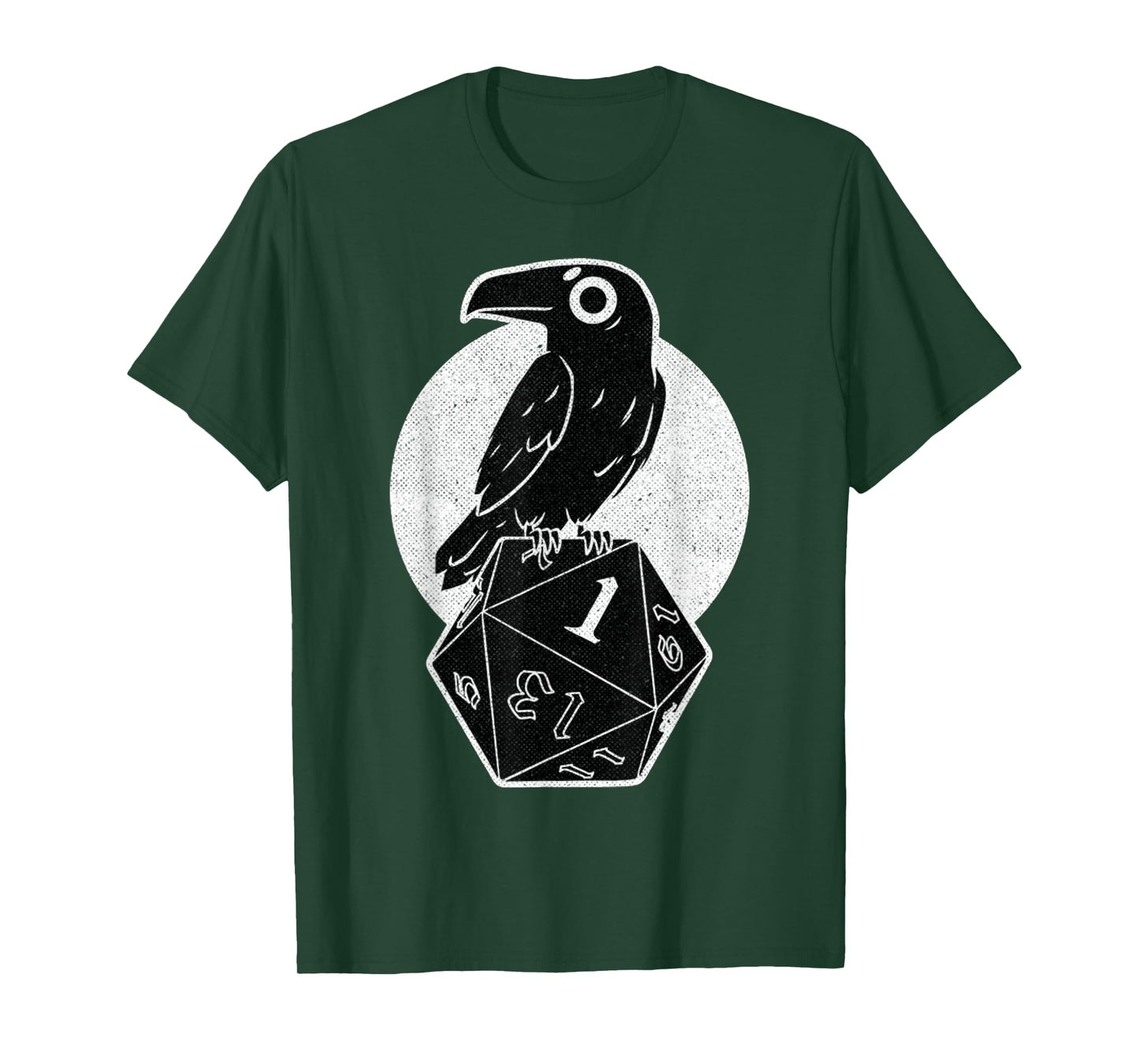 Vintage Funny Crow Cute Dark Bird Retro Roll Dice Game T-Shirt