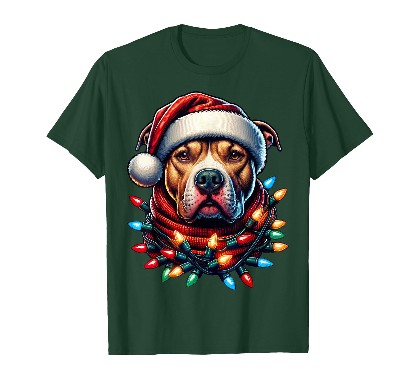 Christmas Pit bull Xmas Pit Bull Mom Dog Lover Santa Womens T-Shirt