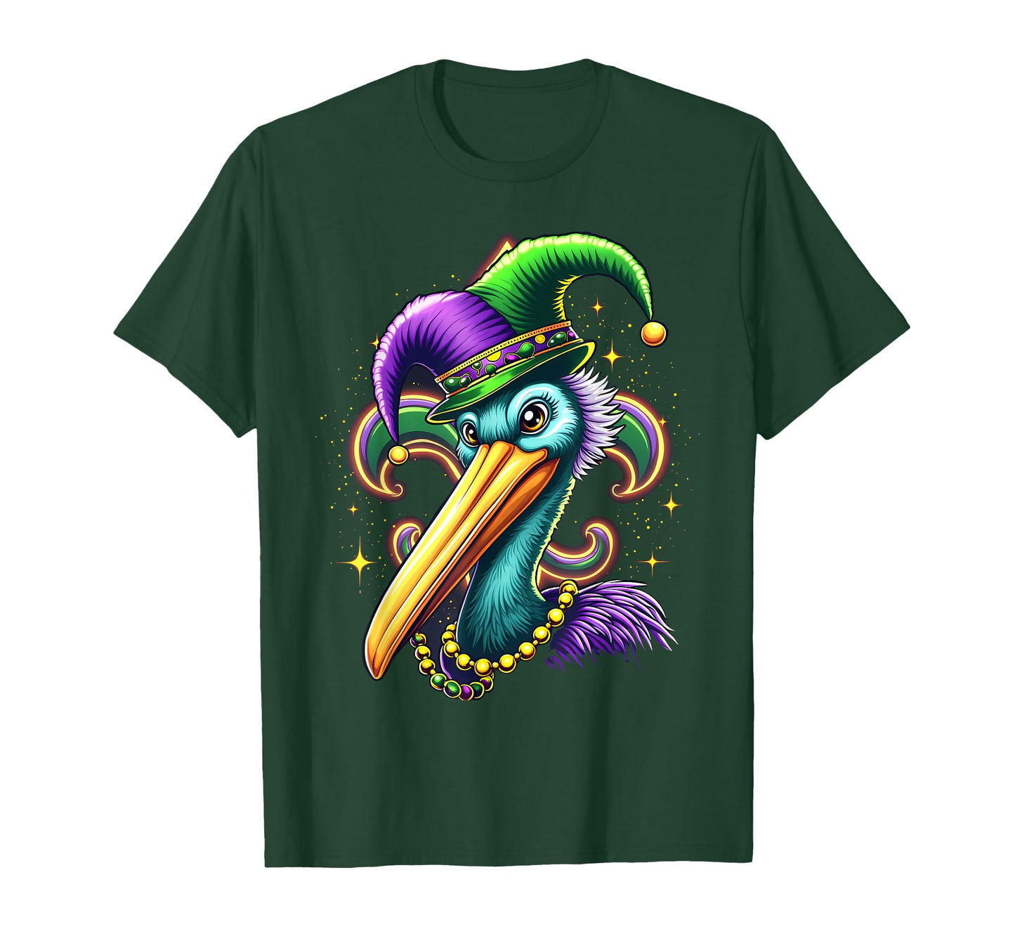 Mardi Gras Pelican Louisiana Parade Animal Lover Men Women T-Shirt
