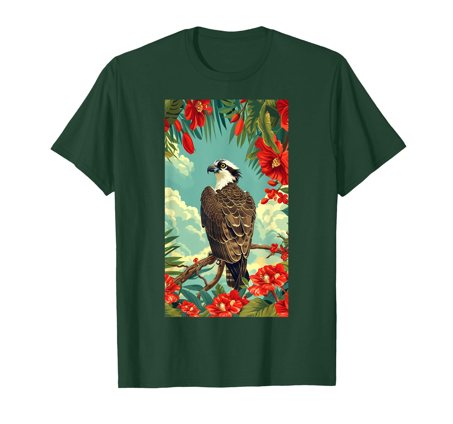 Osprey Bird Flowers Floral Women Girls Men Boys Kids T-Shirt