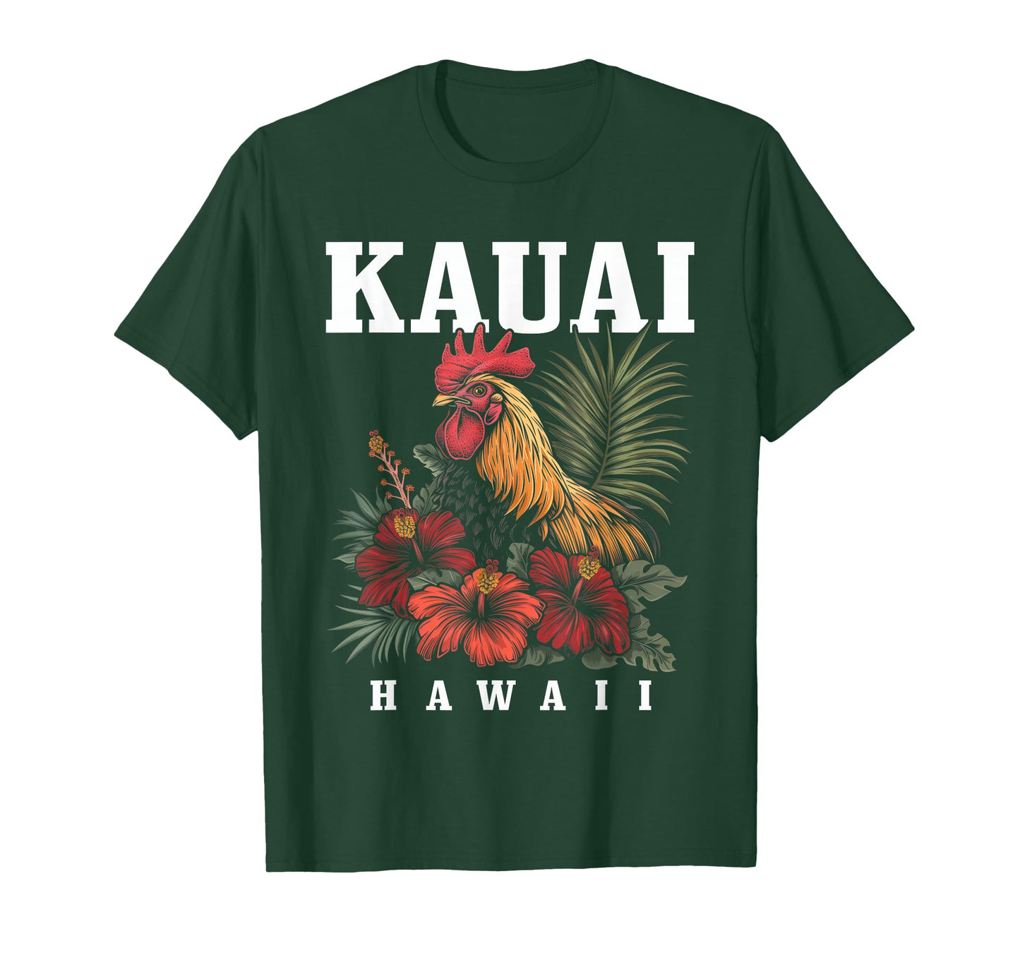 We Love Kauai Hawaii Kauai Hawaii Chicken Hawaiian Tropical Flowers Vintage T-Shirt
