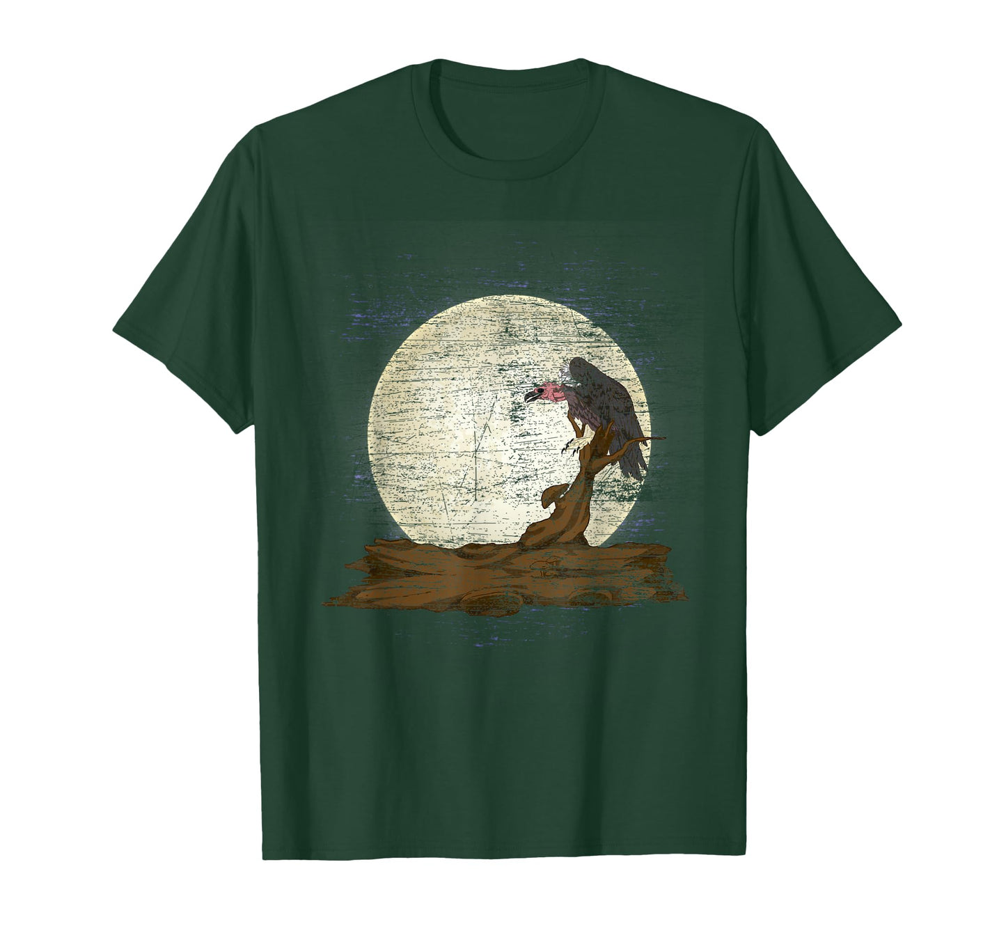 Scavenger Bird Moonlight Full Moon Turkey Vulture Vulture T-Shirt