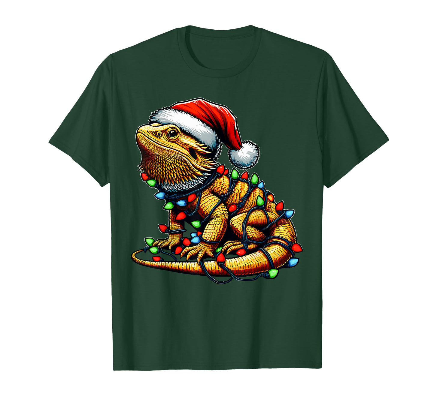 Bearded Dragon Lizard Christmas Hat Xmas T-Shirt
