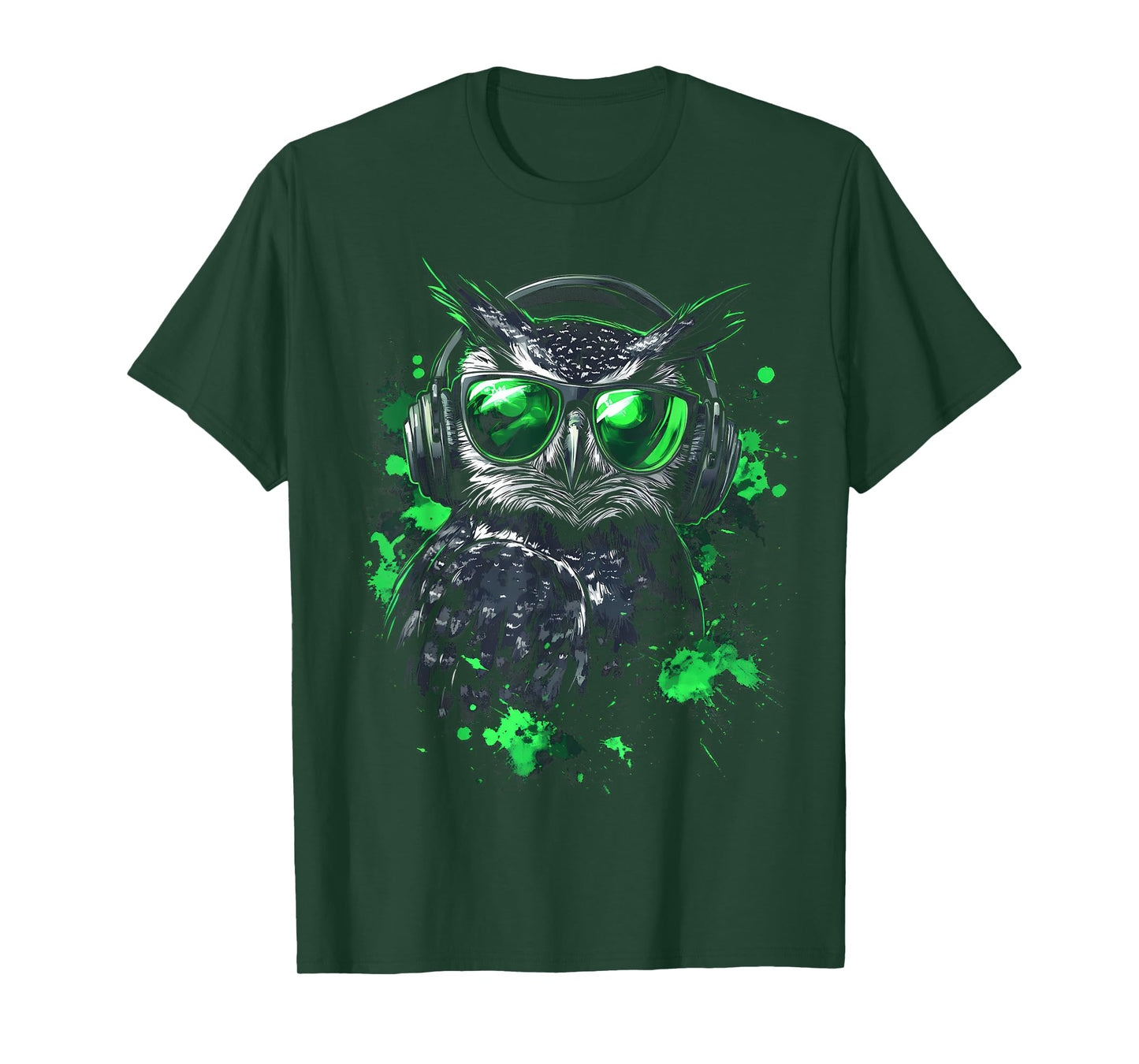 Cool Pop Art Graphic Music Techno Festival DJ Funny Owl T-Shirt