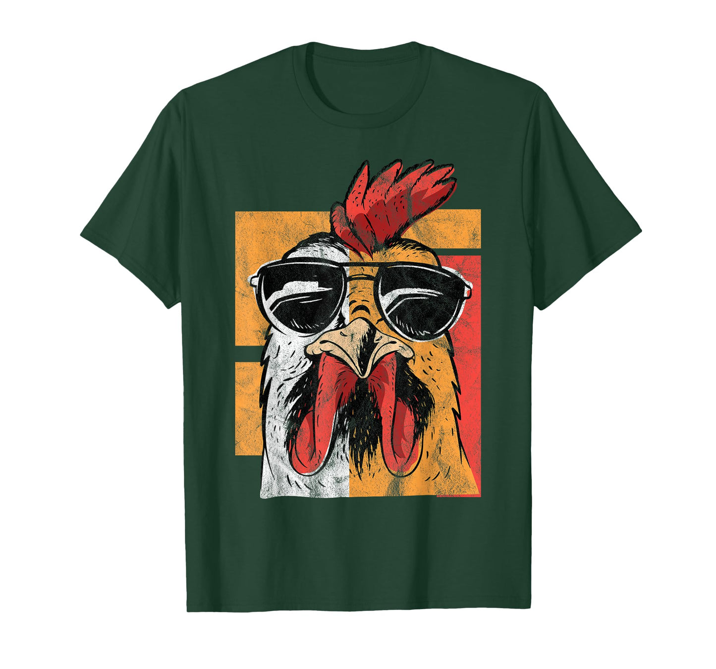 Cool Rooster Wearing Sunglasses Retro Vintage Chicken Tee T-Shirt