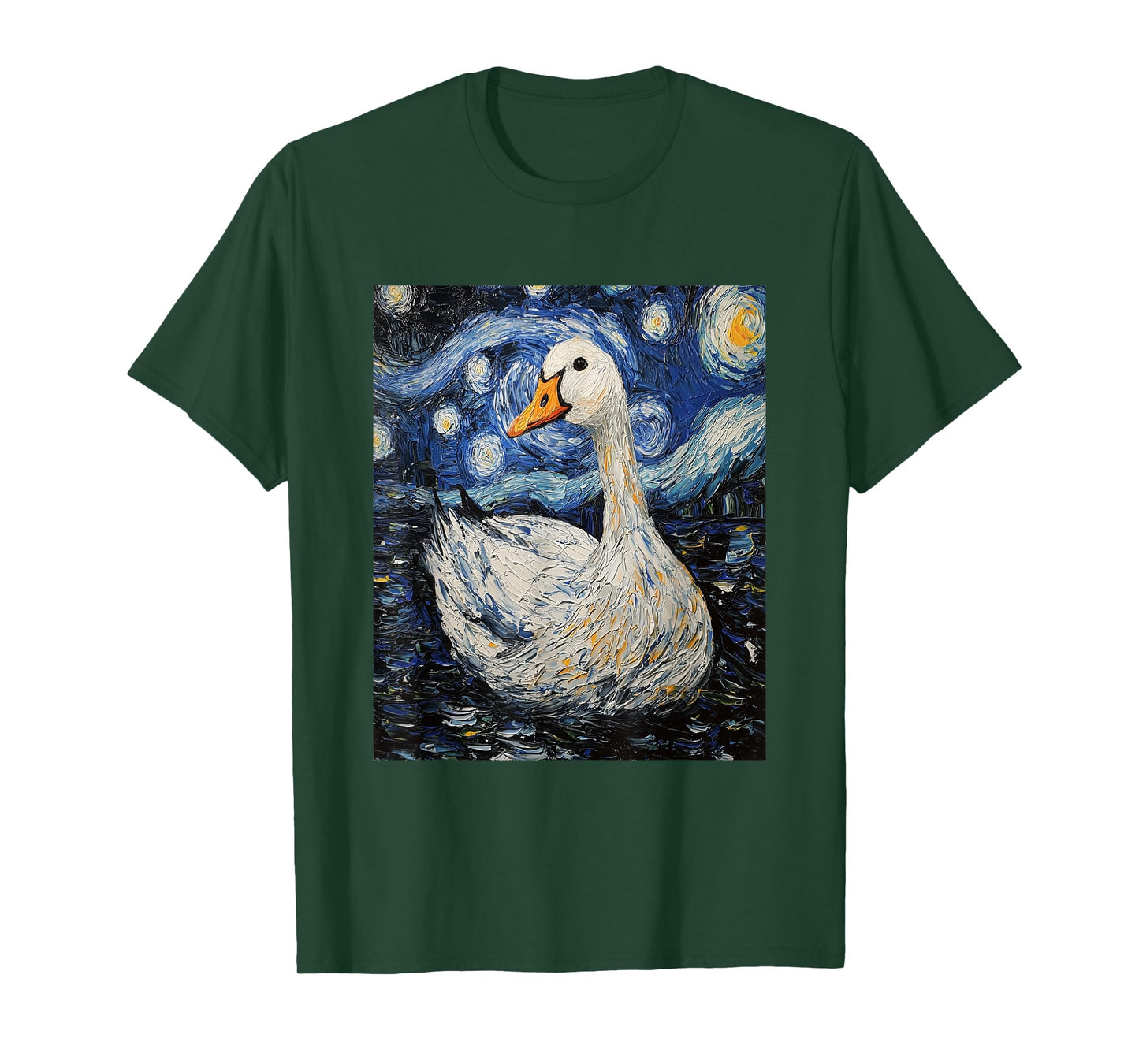 Funny Goose Duck - Van Gogh Style - Starry Night T-Shirt