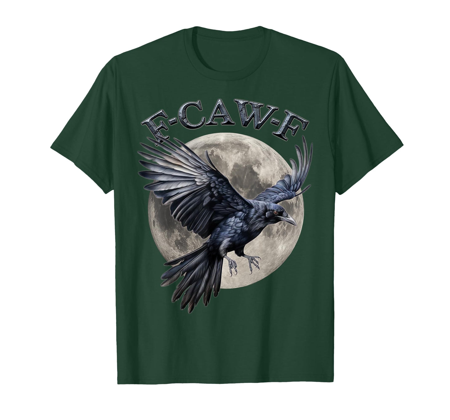 Black Crow, F-Caw-F Funny Black Bird moon Gothic Adult Humor T-Shirt