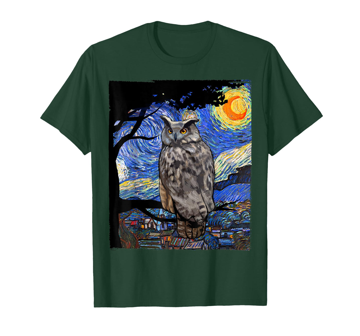 Owl Lover, Bird Lover Art, Owl Starry Night, Owl T-Shirt