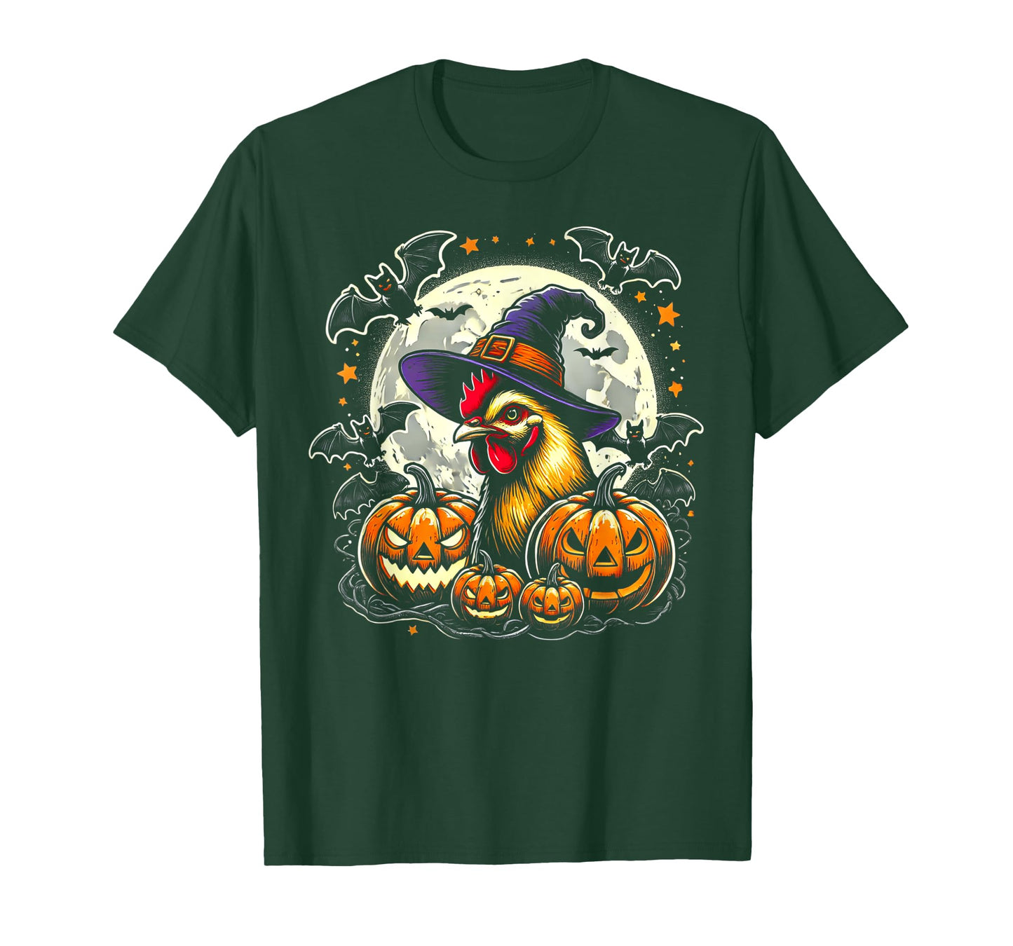 Chicken Halloween Witch Decor T-Shirt