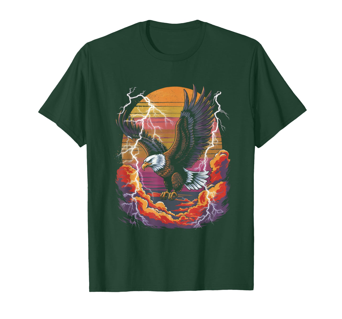 Bald eagle Bird Nature Usa Lightning T-Shirt