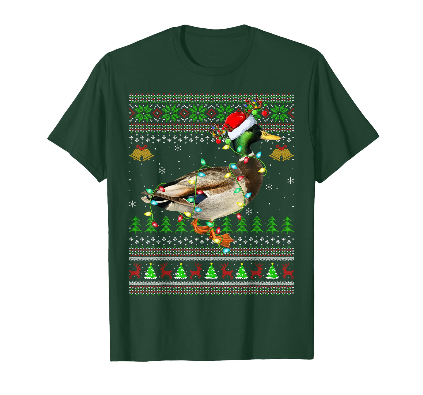 Mallard Bird Lover Xmas Santa Mallard Ugly Christmas T-Shirt