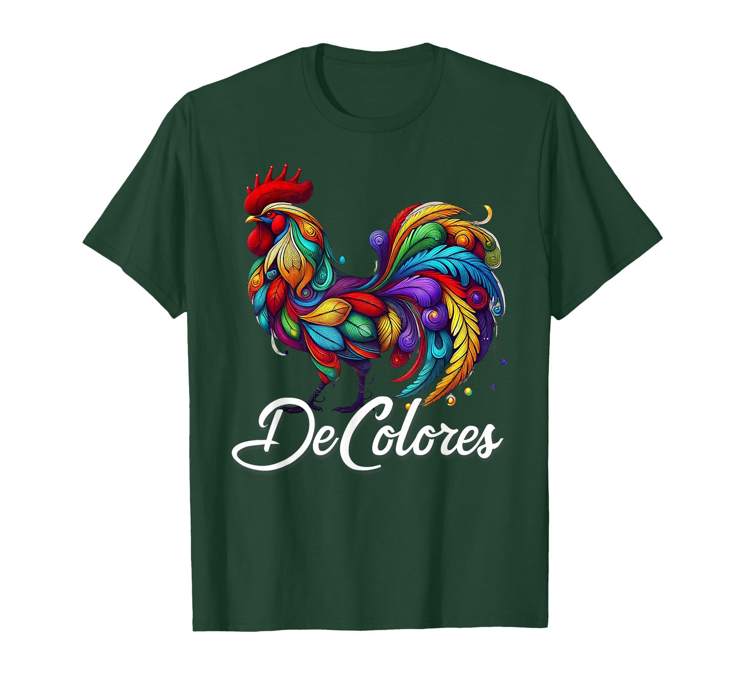 DeColores Cursillo Rainbow Rooster Catholic T-Shirt