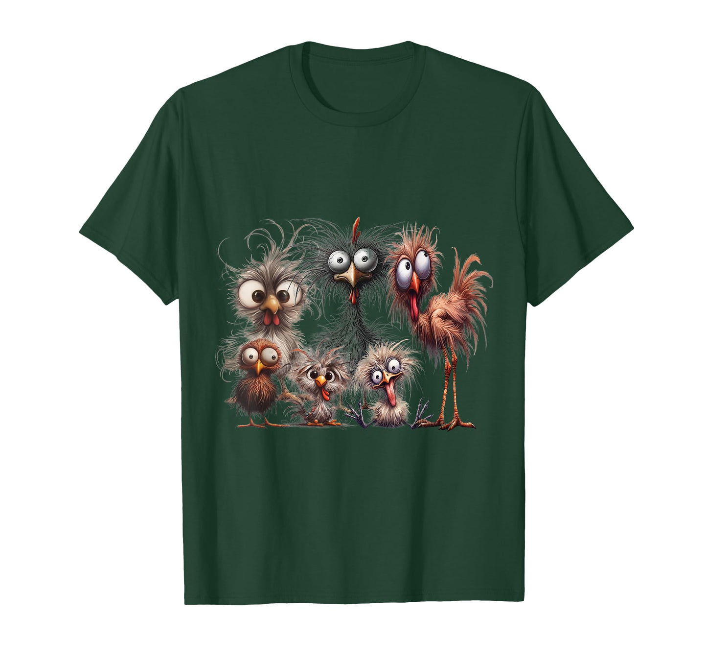 Funny Chicken Lovers - Crazy Chicken Family Matching Eagerly Funny Chicken Art T-Shirt - Unisex, Black, Small, Short Sleeve, T-Shirt